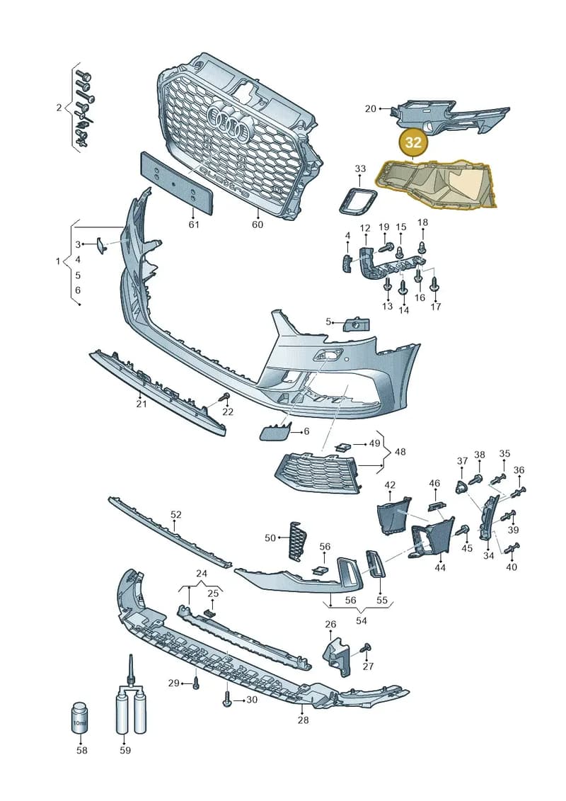 8V5807946 — Audi RS3 Limousine (2017-2020) diagram 853807200, position 32