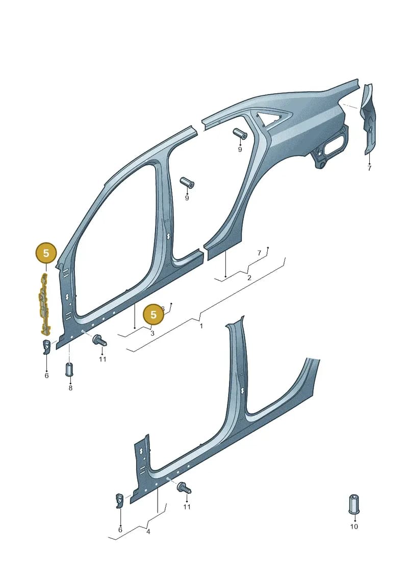8V5809075A — Audi RS3 Limousine (2017-2020) diagram 745809610, position 5