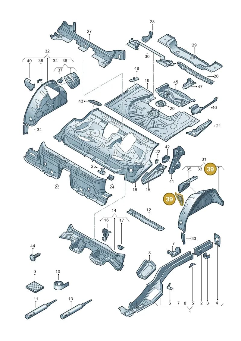 8V5809303 — Audi RS3 Limousine (2017-2020) diagram 853803110, position 39