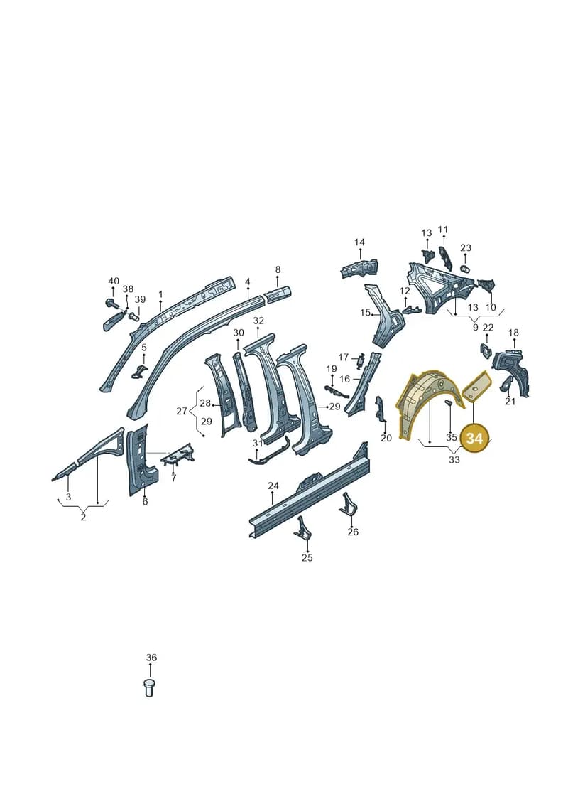 8V5809347 — Audi A3 Sportback (2012-2016) diagram 745809150, position 34