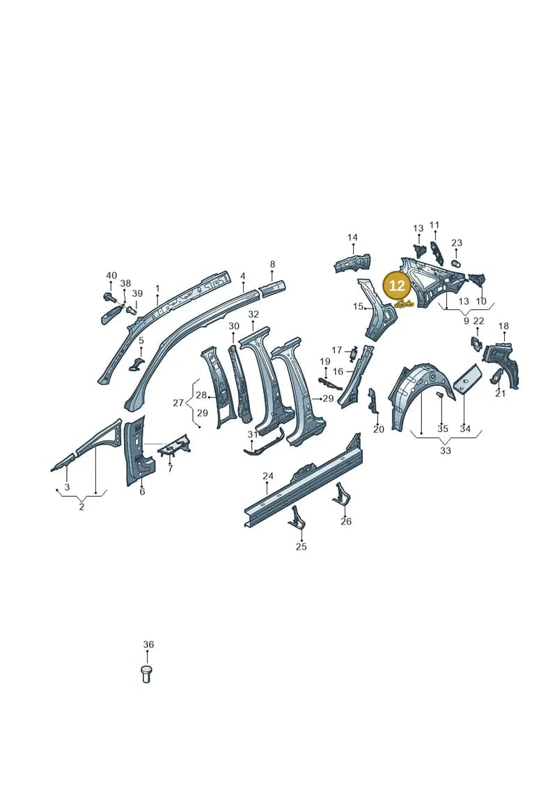 8V5809647 — Audi A3 Sportback (2012-2016) diagram 745809150, position 12
