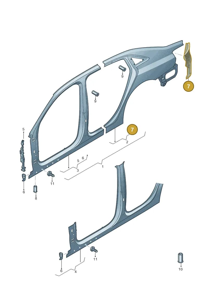 8V5809649TA — Audi RS3 Limousine (2017-2020) diagram 745809610, position 7