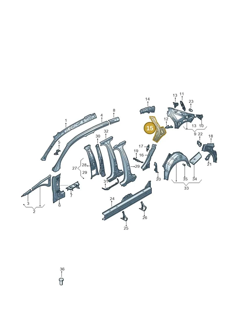 8V5809746 — Audi RS3 Limousine (2017-2020) diagram 890809150, position 15
