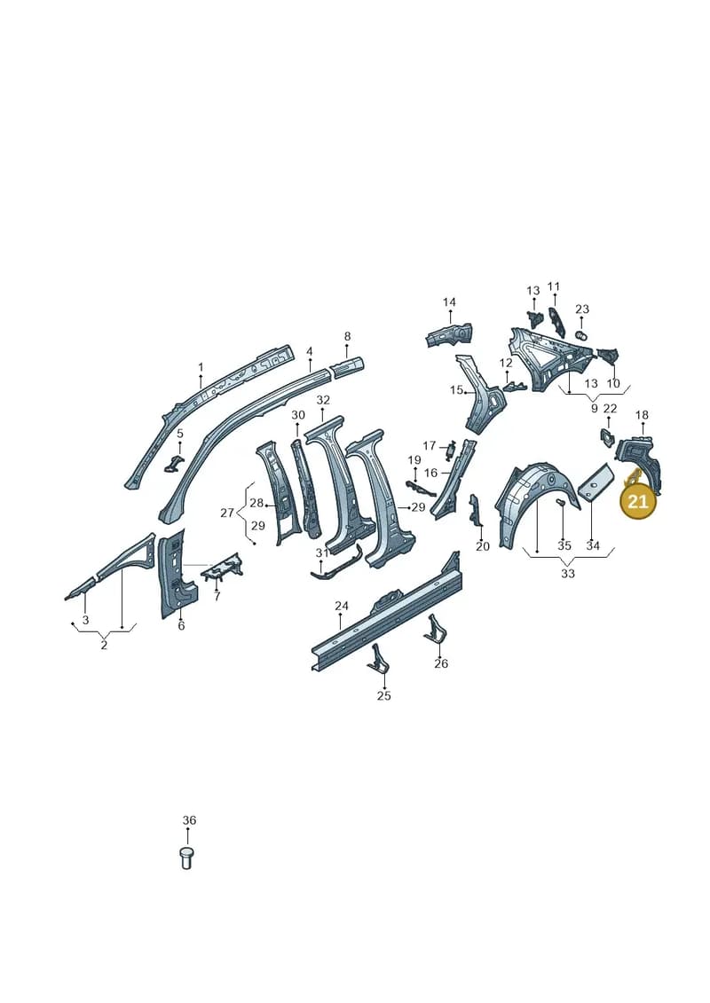 8V5809801 — Audi RS3 Limousine (2017-2020) diagram 890809150, position 21