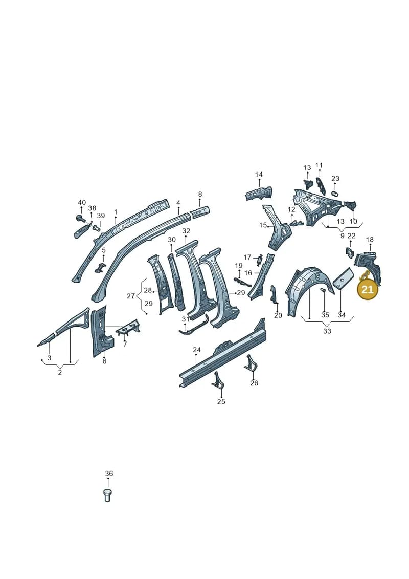 8V5809802 — Audi A3 Sportback (2012-2016) diagram 745809150, position 21