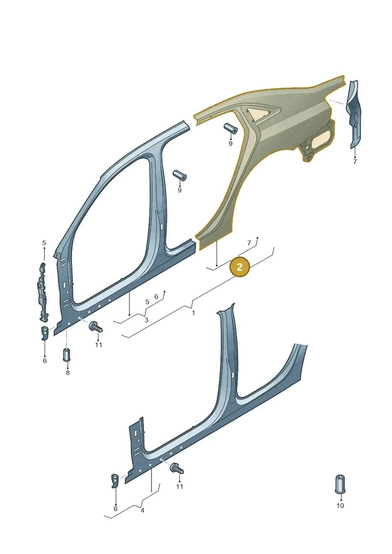 8V5809838 — Audi RS3 Limousine (2017-2020) diagram 745809610, position 2