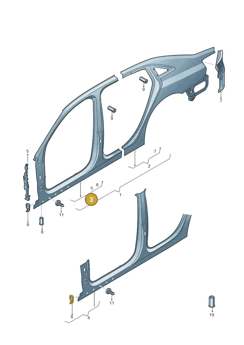 8V5809839 — Audi RS3 Limousine (2017-2020) diagram 745809610, position 3