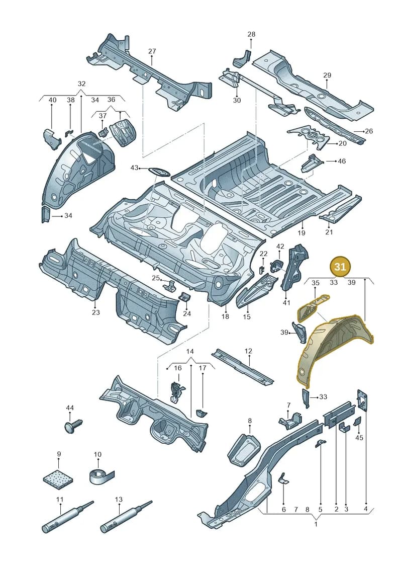 8V5809851TA — Audi A3 Sportback (2016-2020) diagram 745803160, position 31
