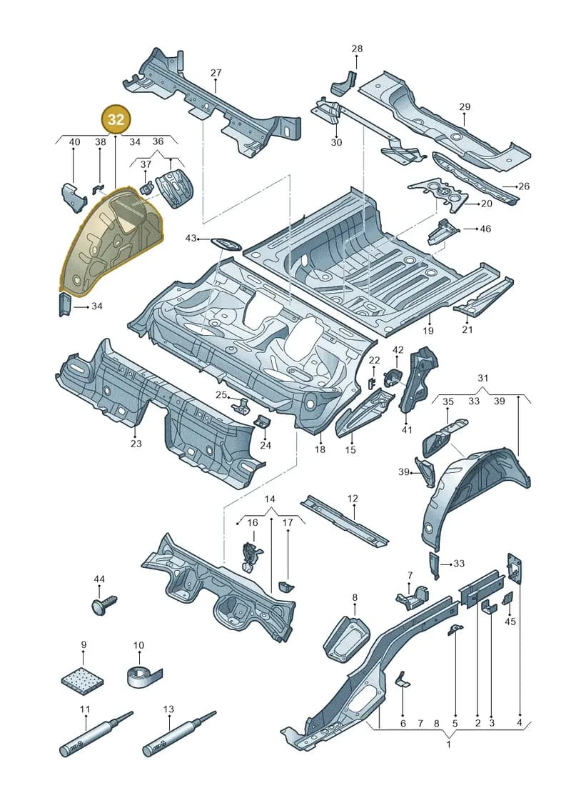 8V5809852TA — Audi A3 Sportback (2016-2020) diagram 745803160, position 32
