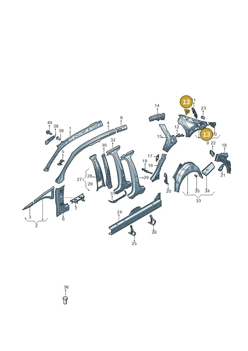 8V5809868 — Audi A3 Sportback (2012-2016) diagram 745809150, position 13