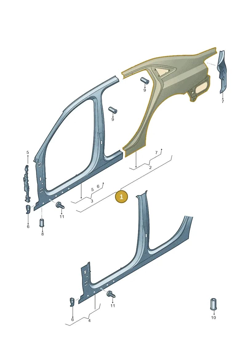 8V5810076TA — Audi RS3 Limousine (2017-2020) diagram 745809610, position 1