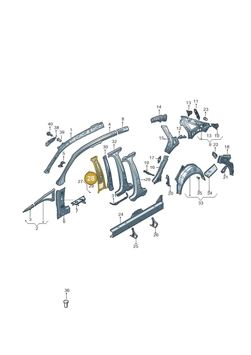 8V5810200 — Audi A3 Sportback (2012-2016) diagram 745809150, position 28