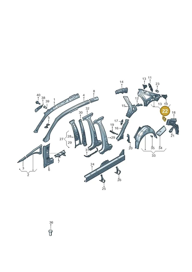 8V5810332 — Audi A3 Sportback (2012-2016) diagram 745809150, position 22