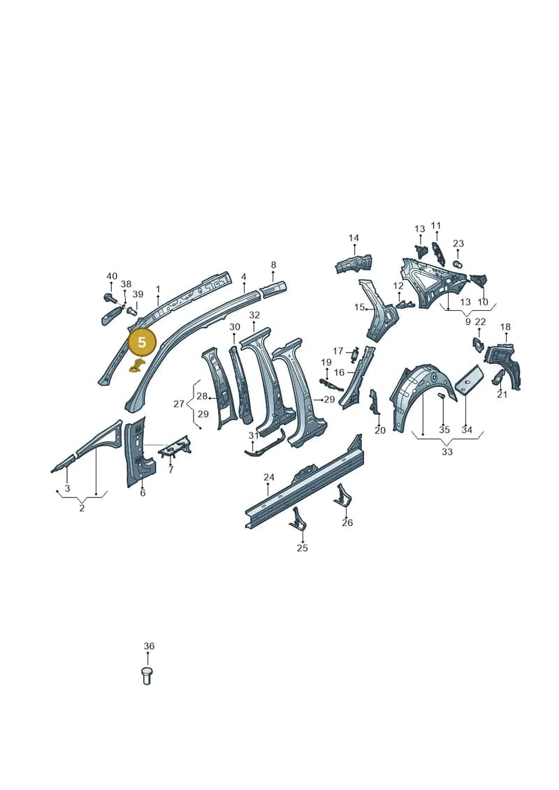 8V5810375 — Audi A3 Sportback (2012-2016) diagram 745809150, position 5