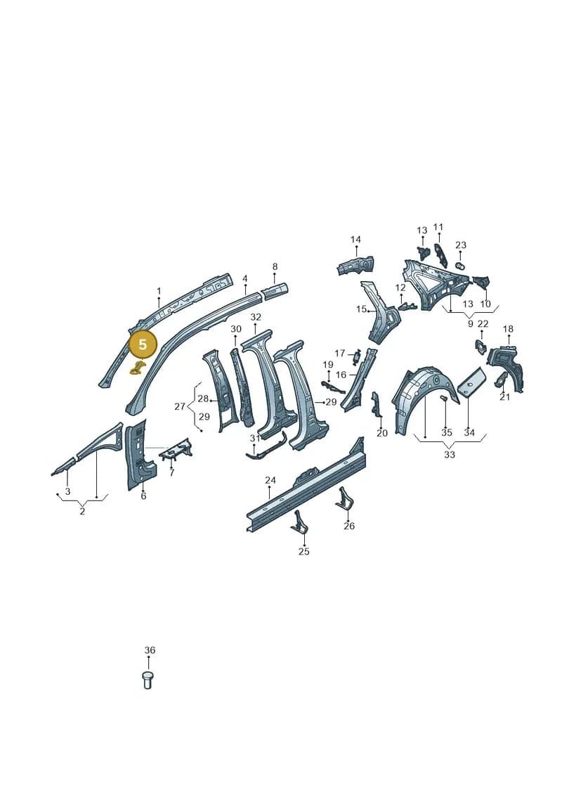 8V5810375 — Audi RS3 Limousine (2017-2020) diagram 890809150, position 5