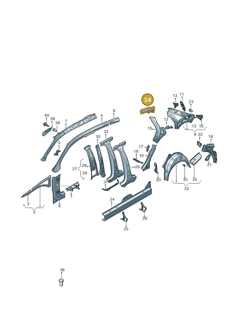 8V5810391 — Audi A3 Sportback (2012-2016) diagram 745809150, position 14
