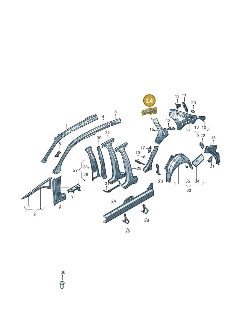 8V5810392 — Audi RS3 Limousine (2017-2020) diagram 890809150, position 14
