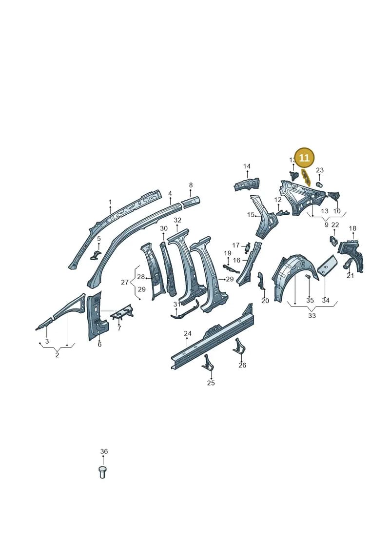 8V5810569A — Audi RS3 Limousine (2017-2020) diagram 890809150, position 11