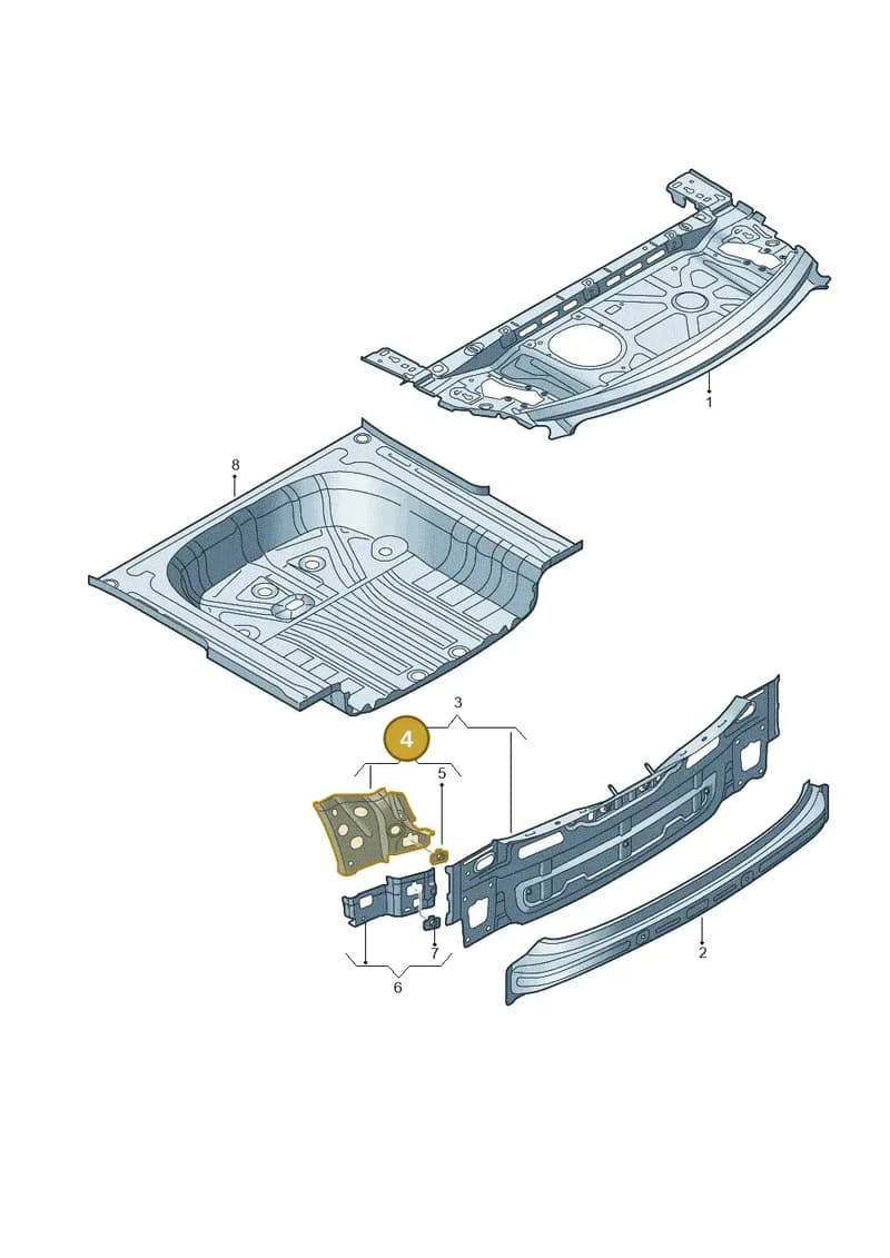 8V5813510TA — Audi RS3 Limousine (2017-2020) diagram 745813100, position 4