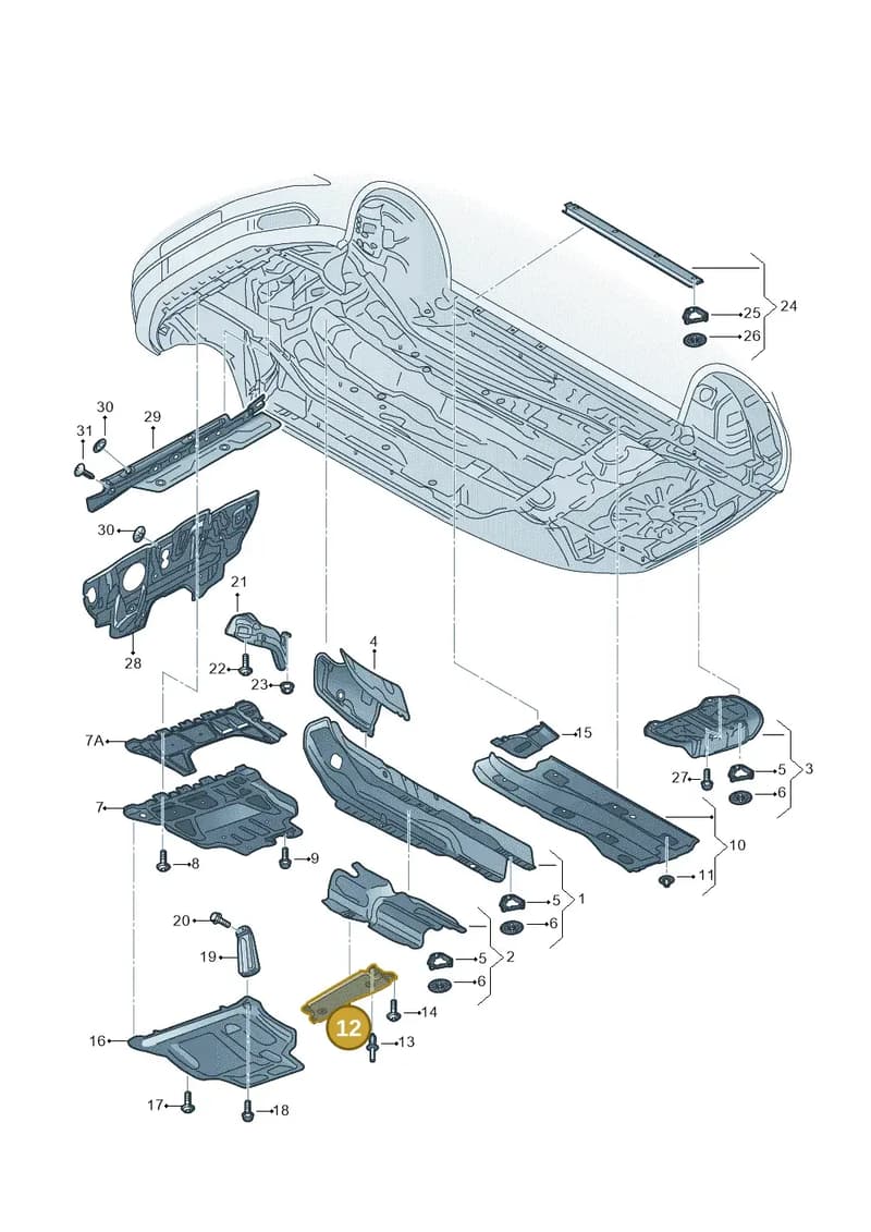 8V5825230A — Audi A3 Sportback (2016-2020) diagram 890825100, position 12