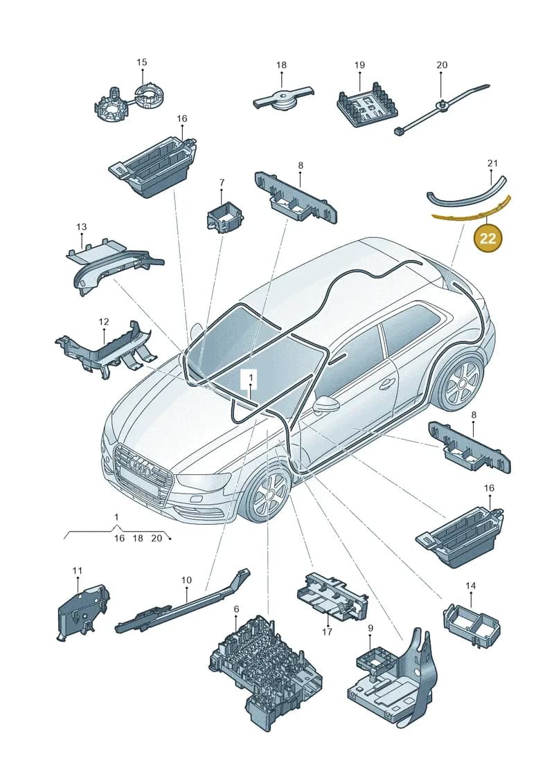 8V5827207 — Audi A3 Sportback (2012-2016) diagram 745971800, position 22