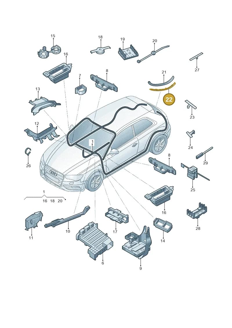 8V5827207 — Audi A3 Sportback 1.4 (2014-) diagram 785971080, position 22