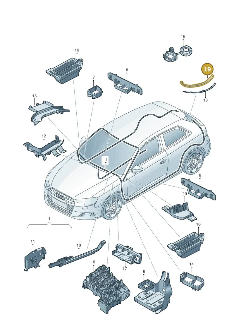 8V5827207 — Audi A3 Sportback (2016-2020) diagram 890971080, position 19
