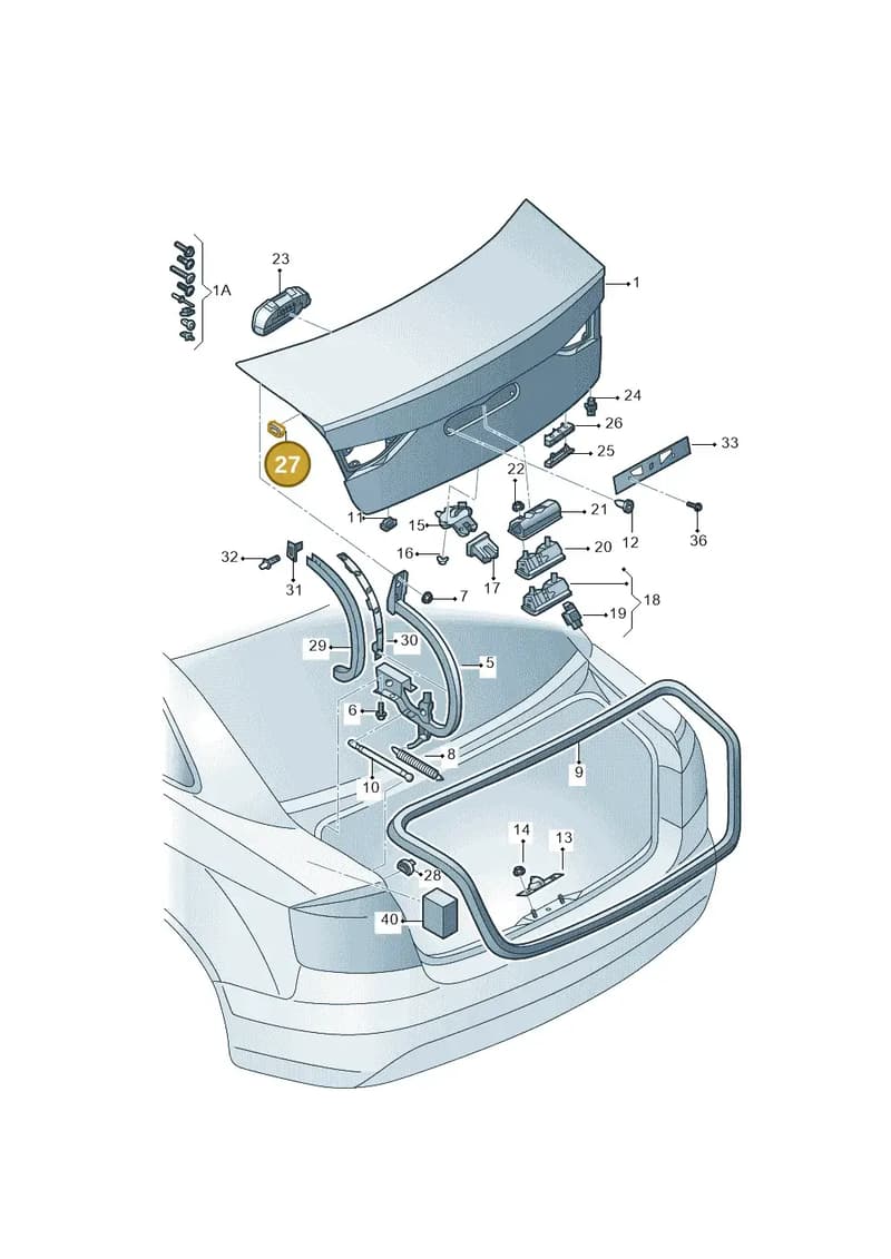 8V5827374 — Audi A3 Limousine 2.0 (2017-2021) diagram 820827015, position 27