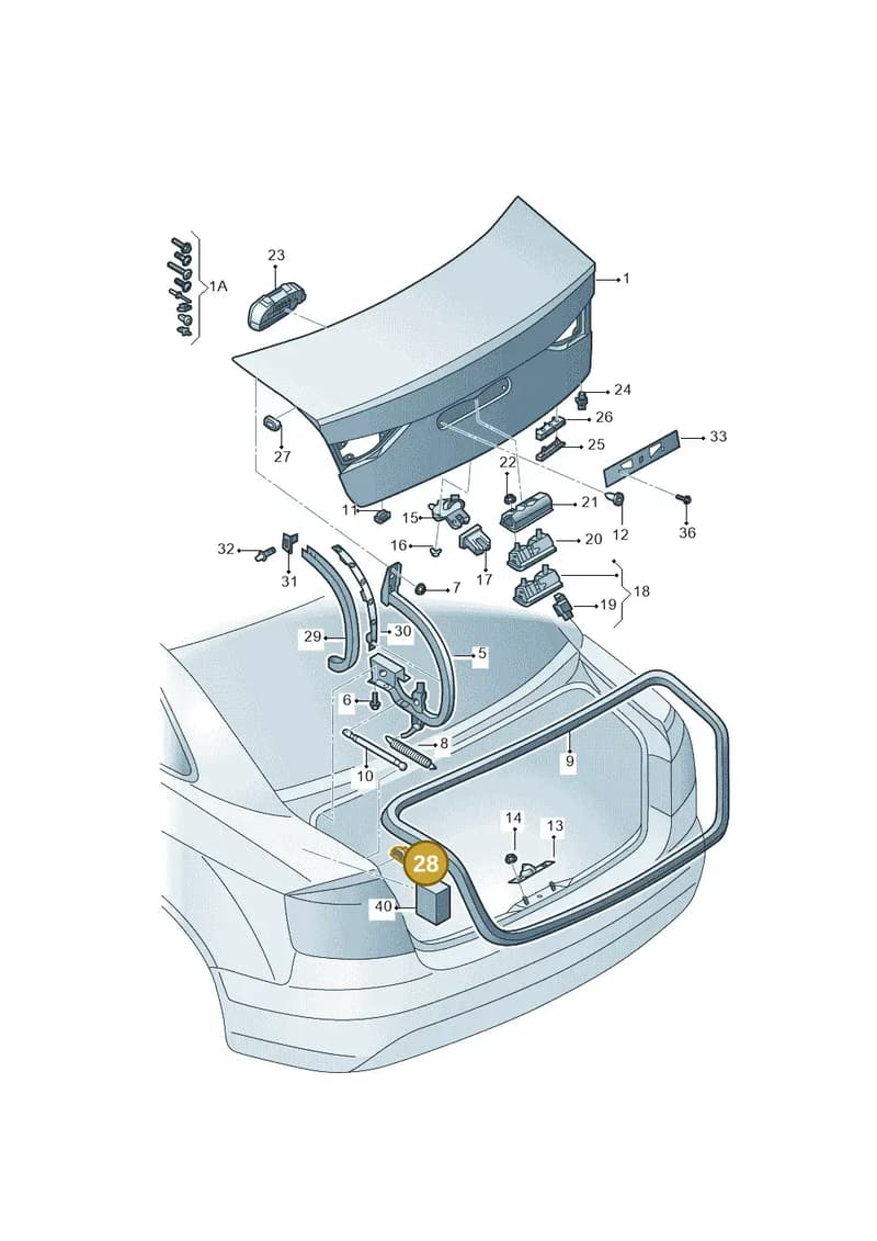 8V5827377A — Audi A3 Limousine 2.0 (2017-2021) diagram 820827015, position 28
