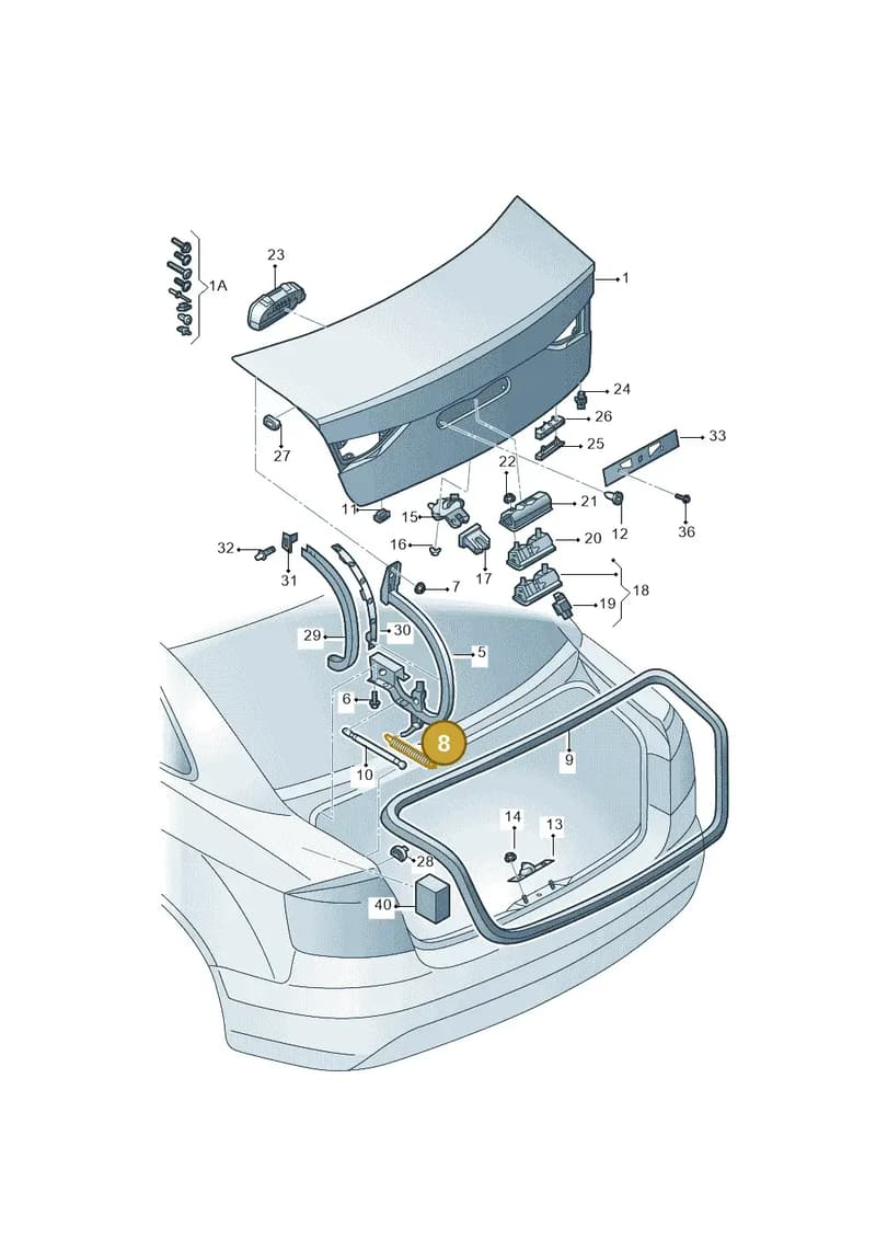 8V5827665 — Audi A3 Limousine 2.0 (2017-2021) diagram 820827015, position 8