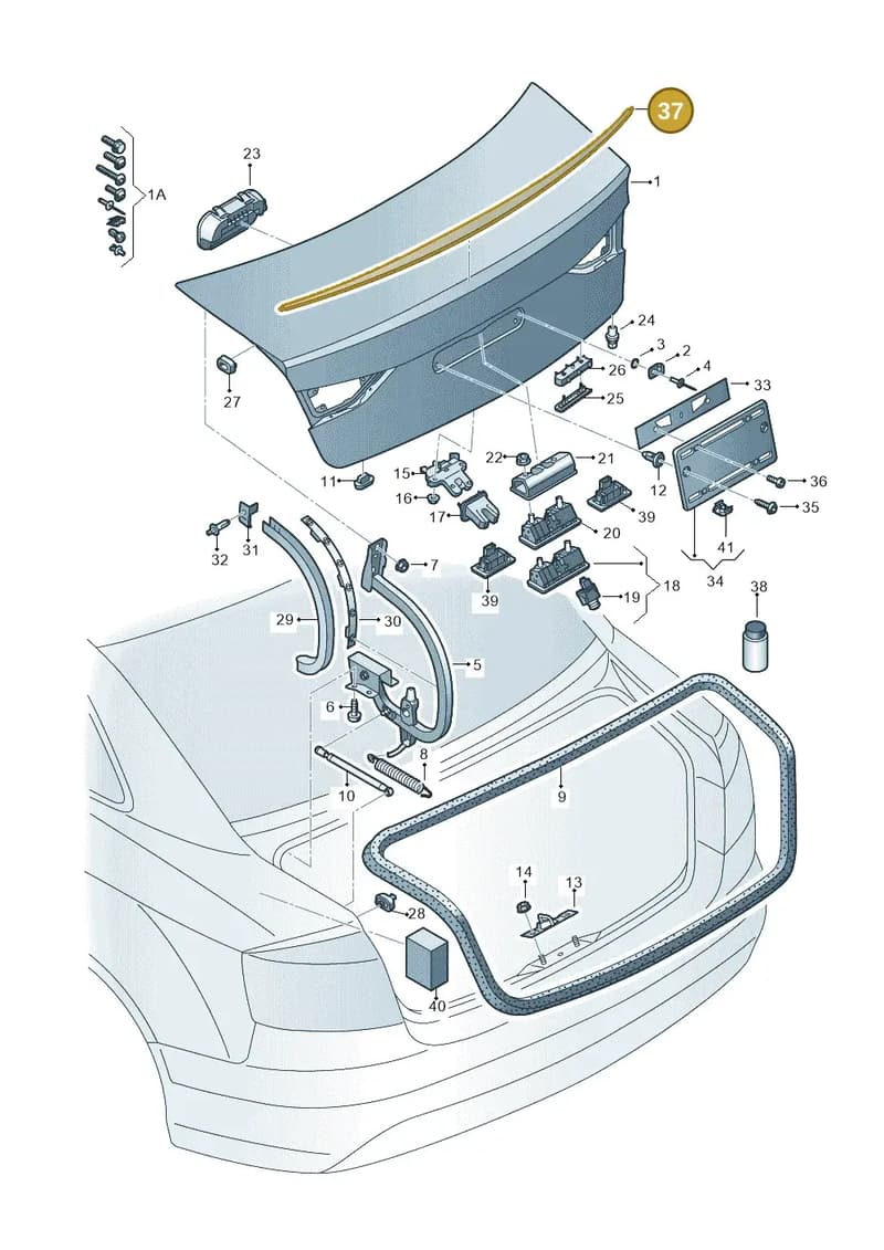 8V5827933BGRU — Audi A3 Sportback (2016-2020) diagram 745827150, position 37