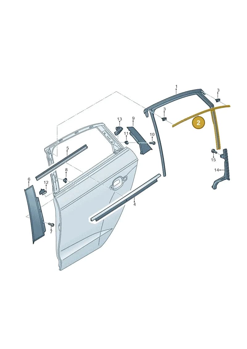 8V5839644C2ZZ — Audi A3 Sportback (2016-2020) diagram 745839500, position 2