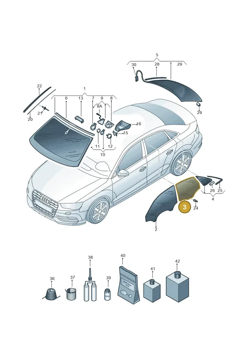 8V5845206 — Audi RS3 Limousine (2017-2020) diagram 745845200, position 3