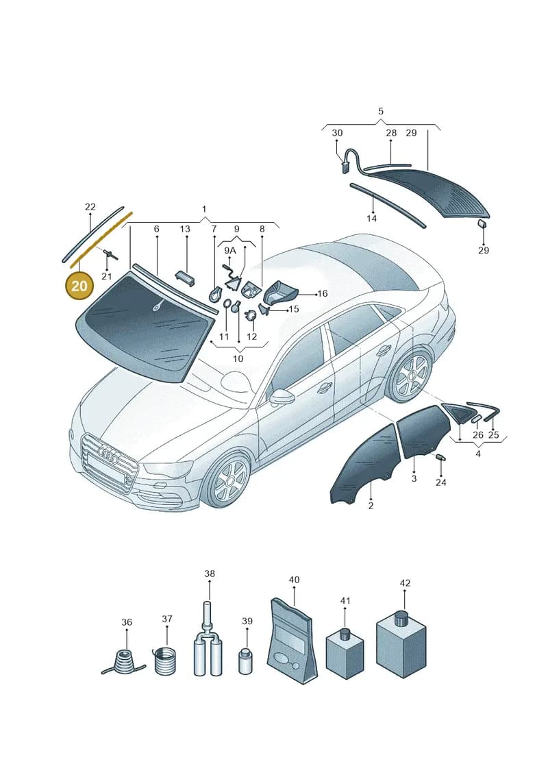 8V5845453 — Audi A3 Sportback 1.4 (2014-) diagram 785845020, position 20