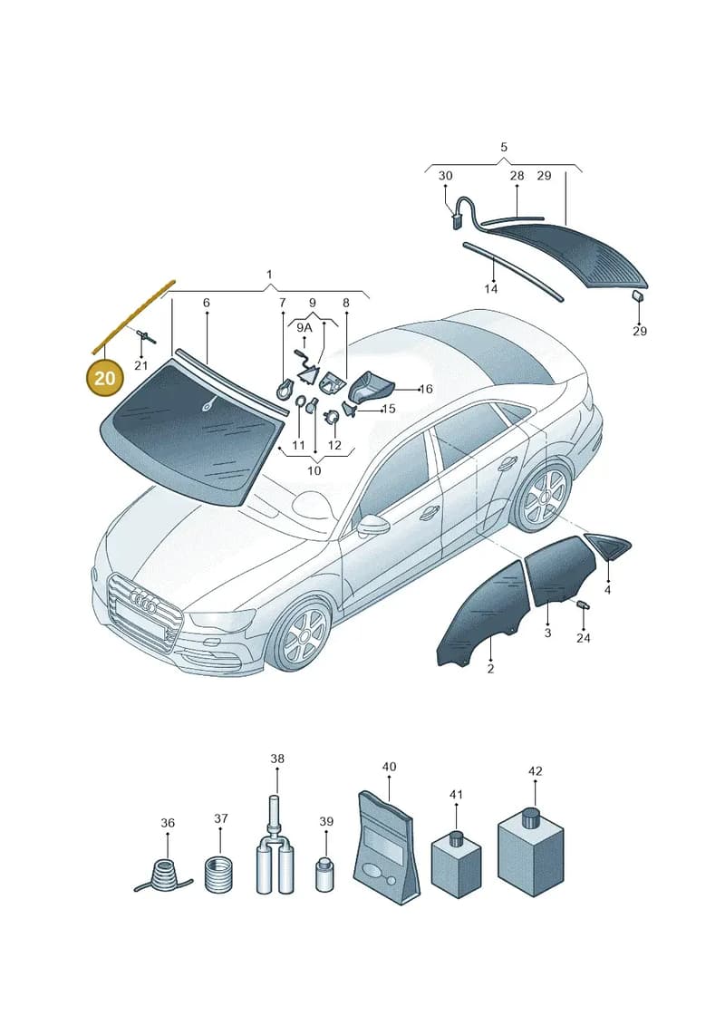 8V5845454 — Audi A3 Limousine 2.0 (2017-2021) diagram 820845020, position 20