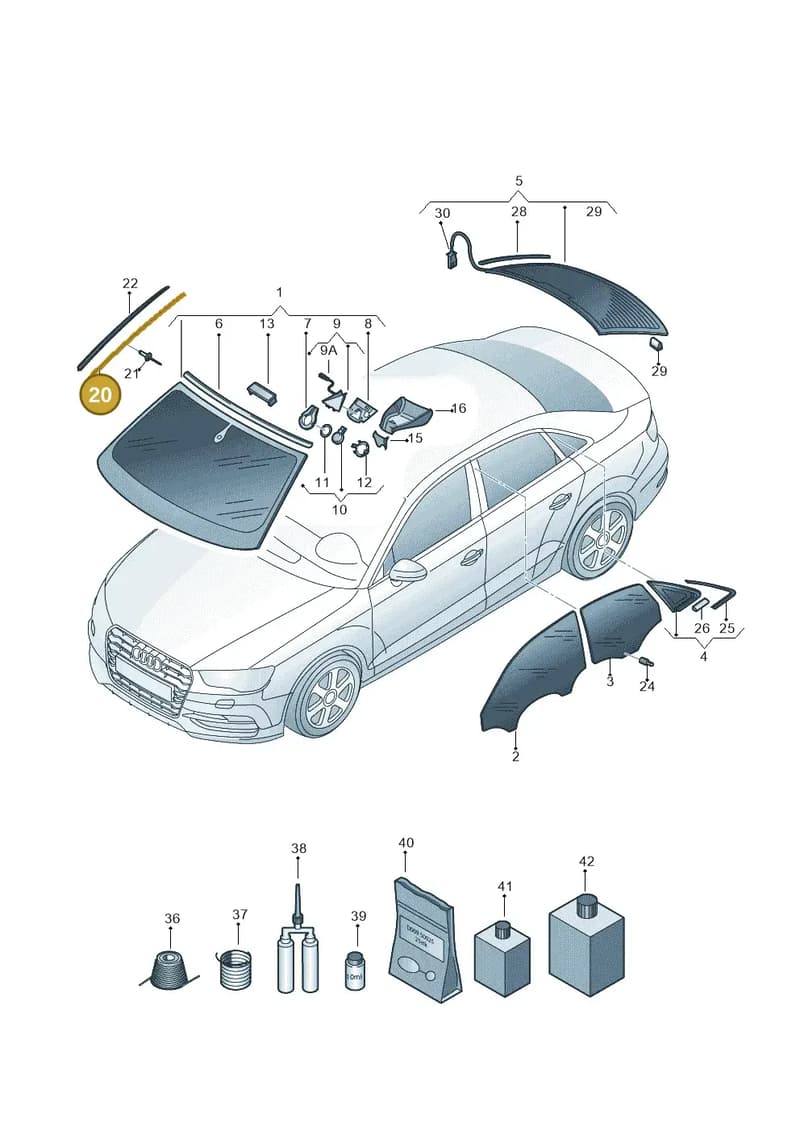 8V5845454 — Audi RS3 Limousine (2017-2020) diagram 745845200, position 20