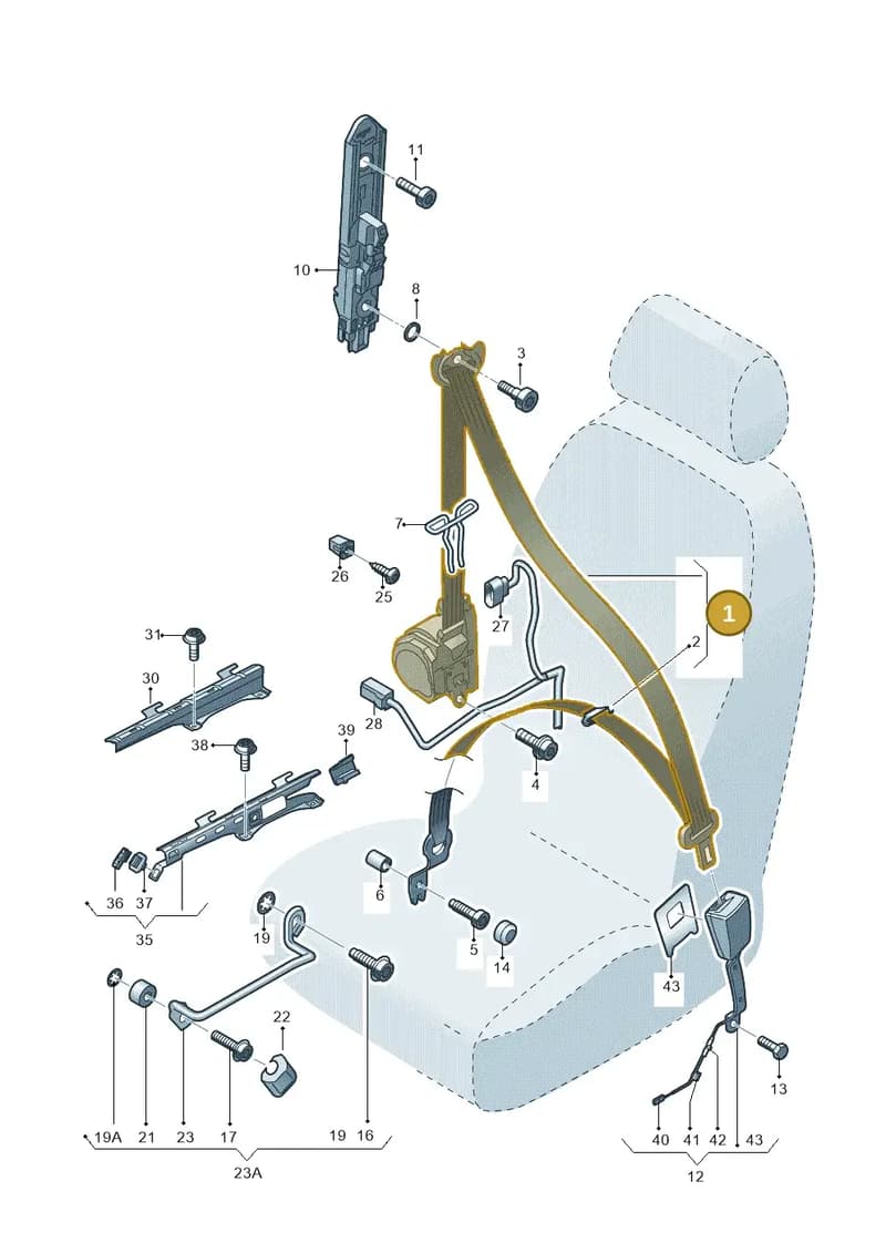 8V5857705JV04 — Audi A3 Sportback (2016-2020) diagram 745857600, position 1
