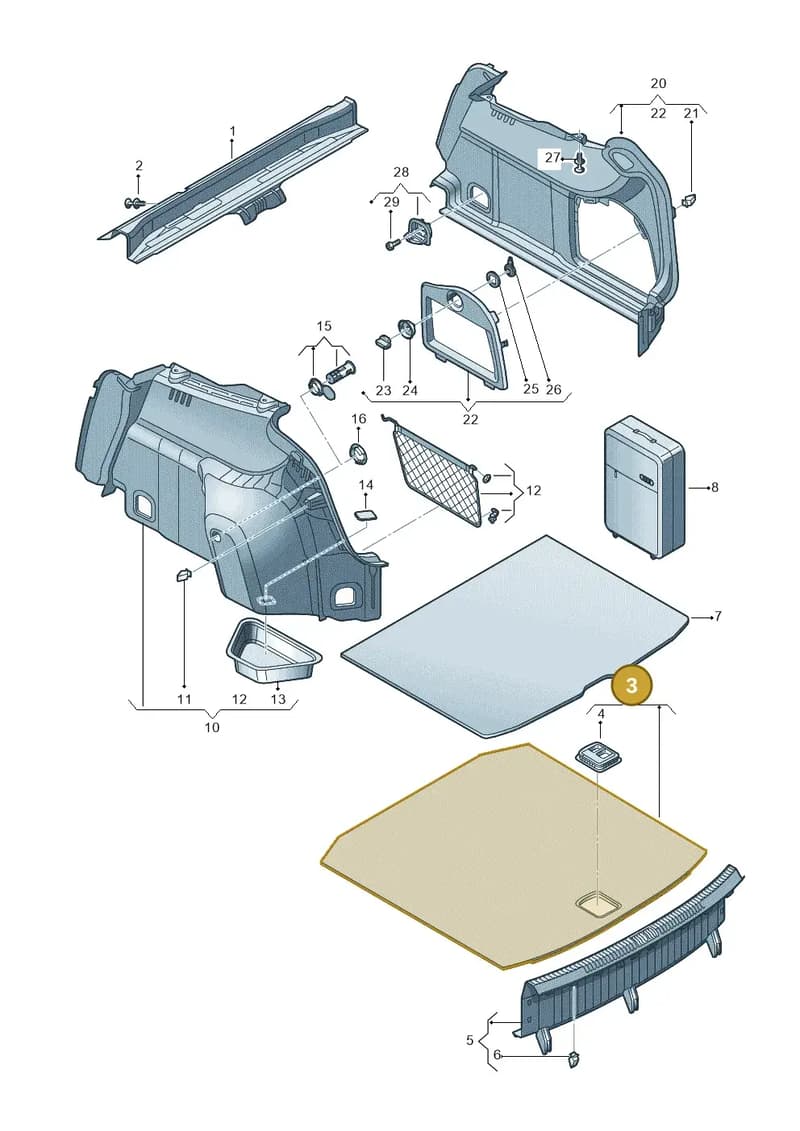 8V5863463GCA9 — Audi A3 Limousine 2.0 (2015-2016) diagram 745863900, position 3