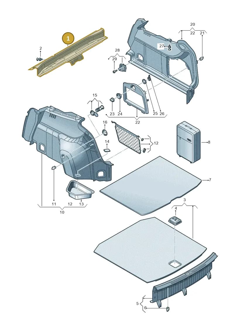 8V5863475ACA9 — Audi A3 Sportback (2012-2016) diagram 745863900, position 1