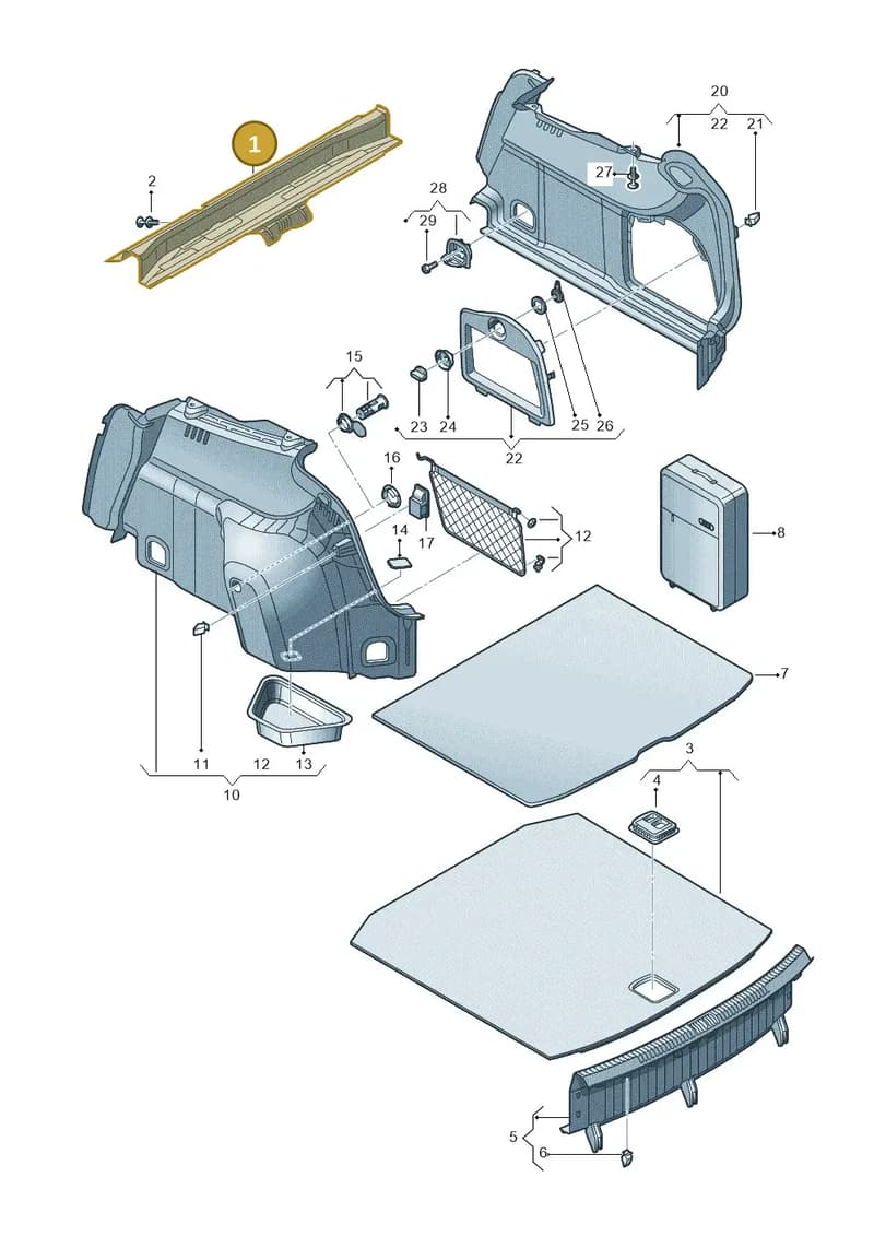8V5863475ACA9 — Audi A3 Sportback (2016-2020) diagram 890863900, position 1