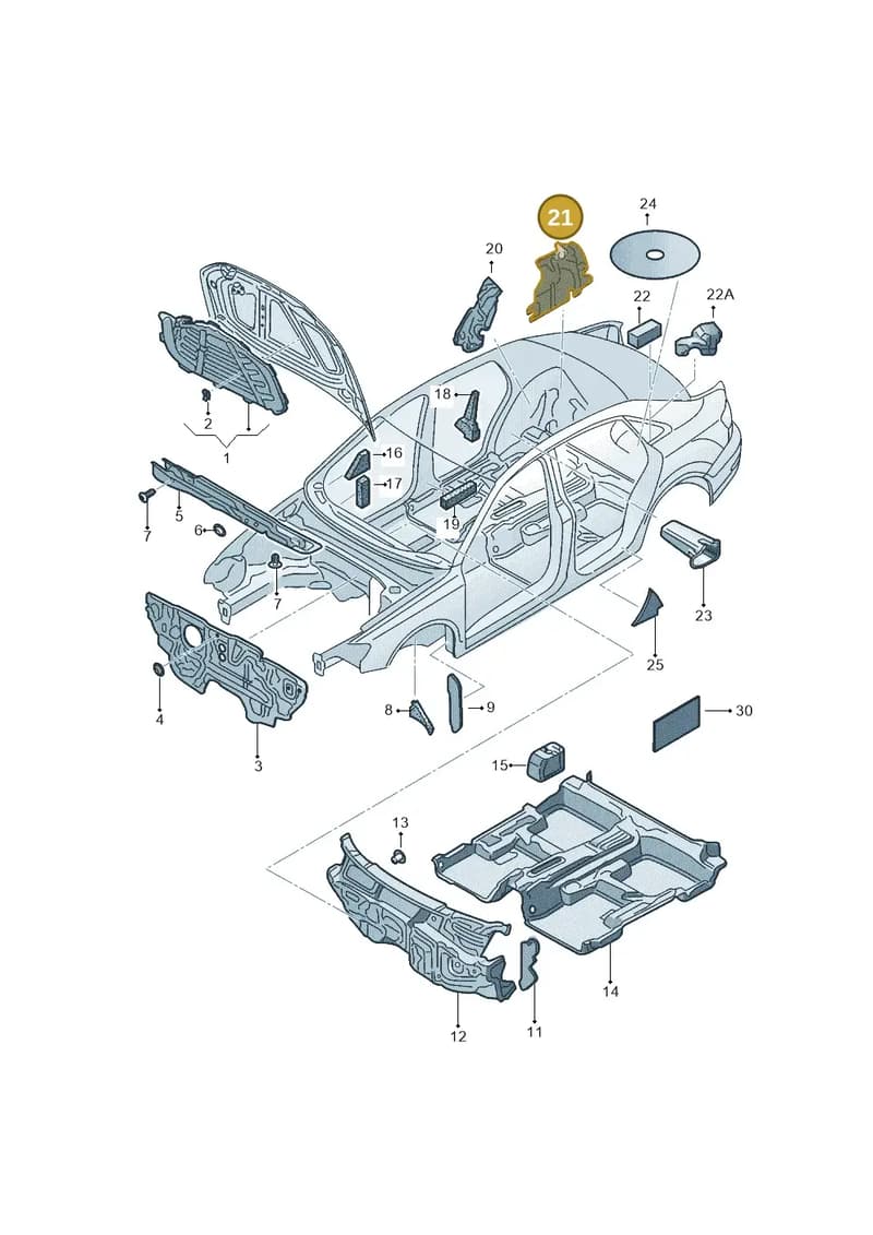 8V5863895B — Audi A3 Limousine 2.0 (2015-2016) diagram 886863200, position 21