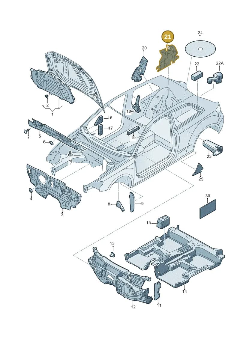 8V5863896A — Audi A3 Sportback (2012-2016) diagram 745863200, position 21