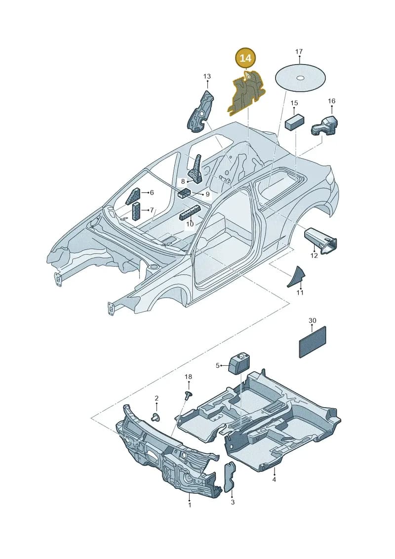 8V5863896A — Audi RS3 Limousine (2017-2020) diagram 890863200, position 14