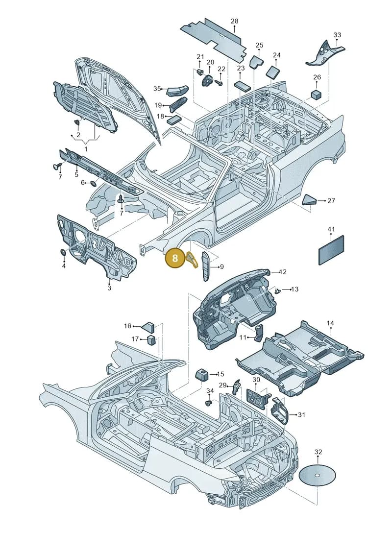 8V5864237 — Audi A3 Cab. 1.4 (2013-2016) diagram 778863200, position 8