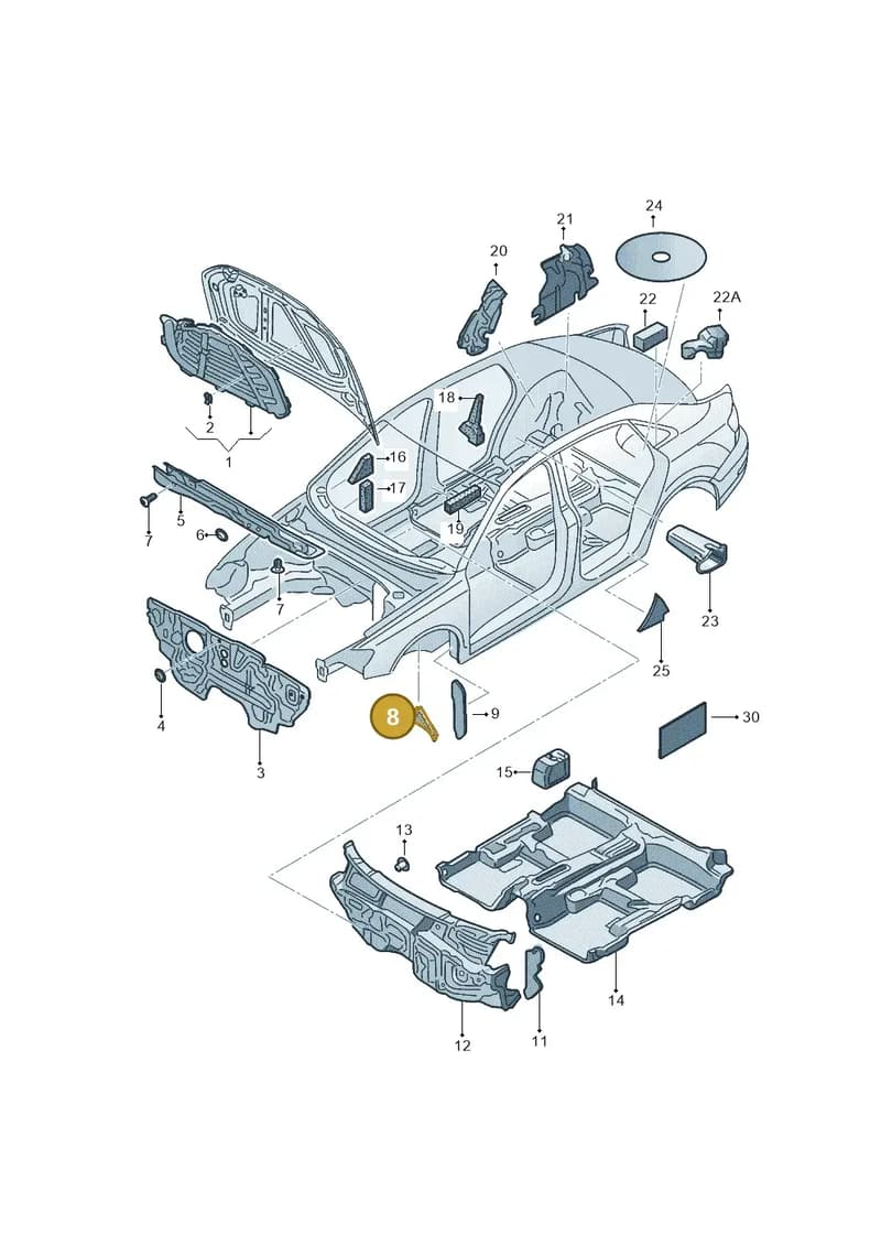 8V5864238 — Audi A3 Limousine 2.0 (2015-2016) diagram 886863200, position 8