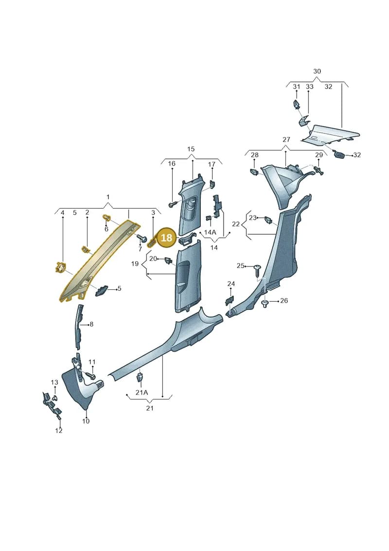 8V5867192 — Audi RS3 Limousine (2017-2020) diagram 890867700, position 18