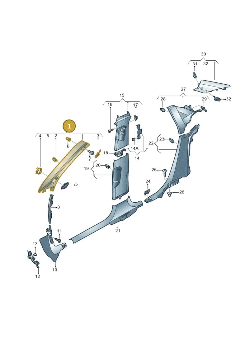 8V5867233AVU6 — Audi A3 Sportback (2012-2016) diagram 745867700, position 1