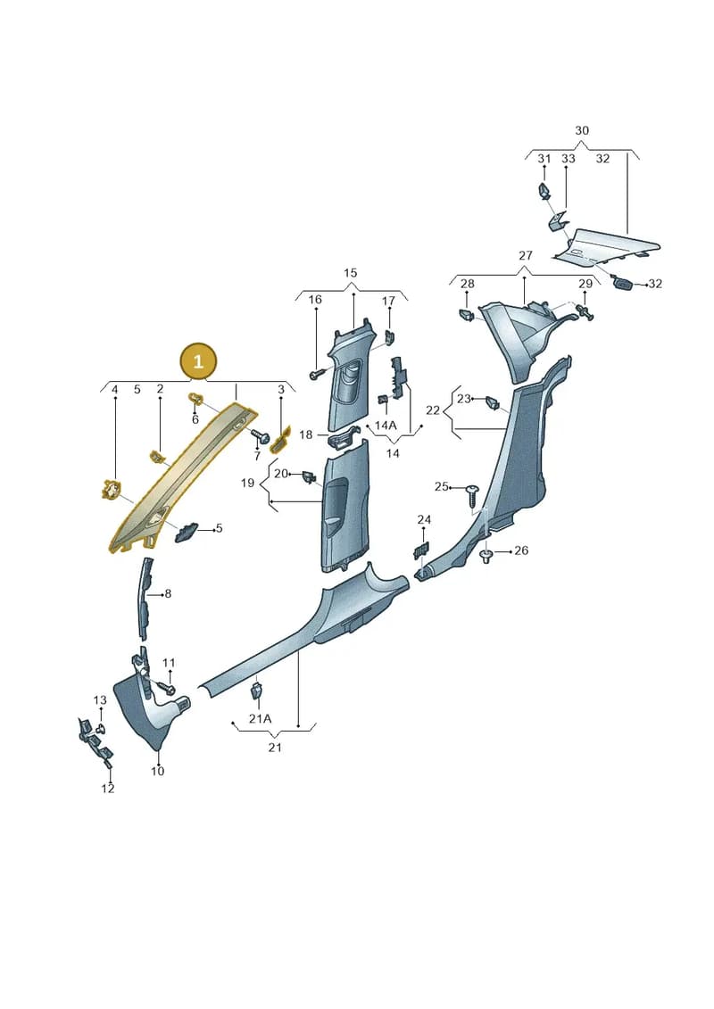 8V5867233AVU6 — Audi RS3 Limousine (2017-2020) diagram 890867700, position 1