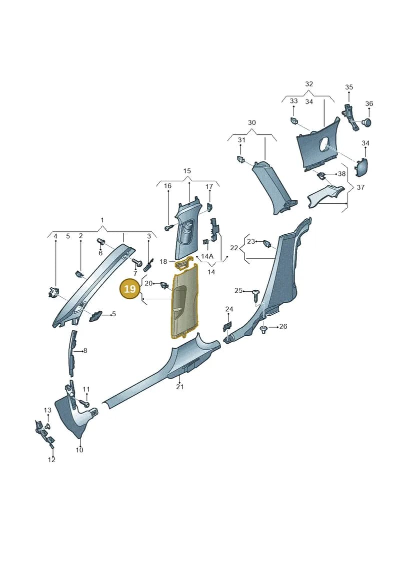 8V58672394PK — Audi A3 Sportback (2012-2016) diagram 745867750, position 19