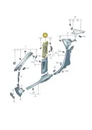 8V5867244AVU6 Audi B-Pillar Trim (Rock Grey VU6)